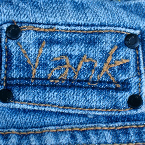 Yank Jeans Wide Leg Bootcut Medium Wash 29 x 30 Studded Stretch Sz 28 (tag) - Picture 3 of 12